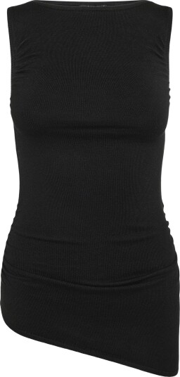 Gina Tricot Asymmetric Knitted Top Black XL