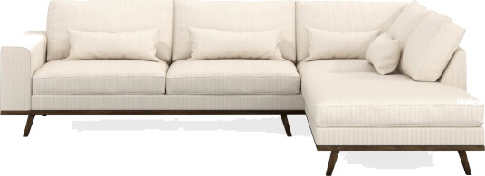 Copenhagen 4 seters Høyrevendt L formet Sjeselongsofa i Manchester Beige