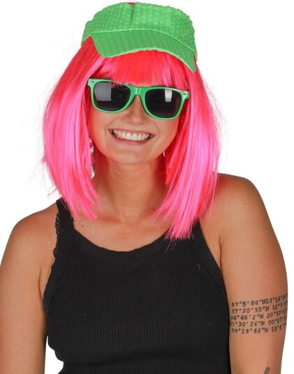 Kostymebriller i Wayfarer Stil Neon Grønn