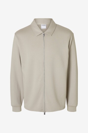 Selected Homme Collegegenser slhEmanuel Soft Full Zip Sweat Grå