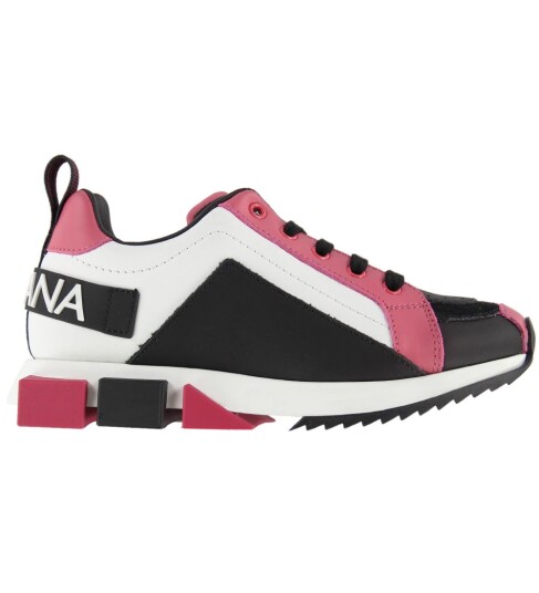 Dolce & Gabbana Sneakers Lilium Hvit m. Svart/Mørk Rosa 29 Sko