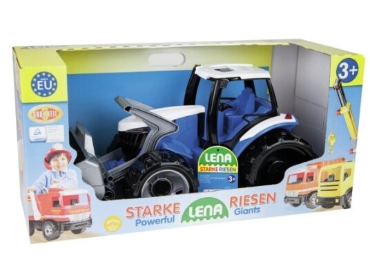 Lena Giga Trucks Tractor With Front Loader Traktor Inne/Ute 3 År Plast Blå Grå Hvit Lena Giga Trucks Tractor With Front Loader Traktor Inne/Ute 3 År Plast Blå Grå Hvit