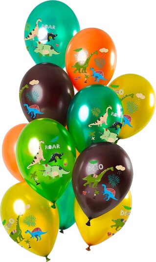 Folat Ballonger Dino Roar Metallic 12-pakning 68870