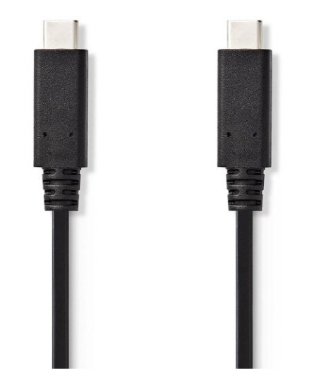 Nedis USB-kabel | USB 3.2 Gen 2 | USB-C™ Hann | USB-C™ Hann | 15 W | 10 Gbps | Nikkel belagt | 1.00 m | Rund | PVC | Sort | Stikkord