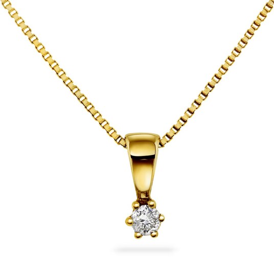 Prins & Prinsesse, Smykke til barn i 585 gult gull med diamant 0,05 ct