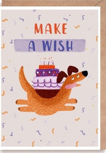 Cardie Gratulasjonskort Hund Make A Wish
