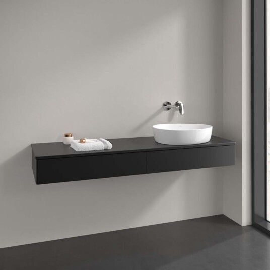 Villeroy & Boch Antao Servantskap med 2 skuffer 160x50x19 cm u/lys Sort Matt