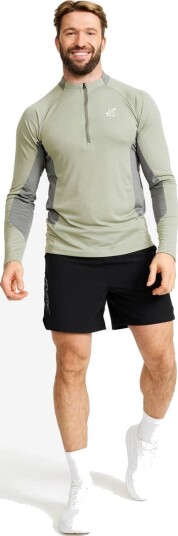 Revolutionrace Herre Overdeler Langermede skjorter Force Light Half zip Top Herre Shadow/Castor Gray XL