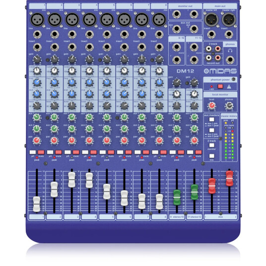 Midas Dm12 12 Input Analogue Live And Studio Mixer With Midas Preamps Midas Dm12 12 Input Analogue Live And Studio Mixer With Midas Preamps