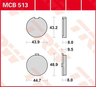 Bremseklosser TRW MCB513 Bremseklosser TRW MCB513