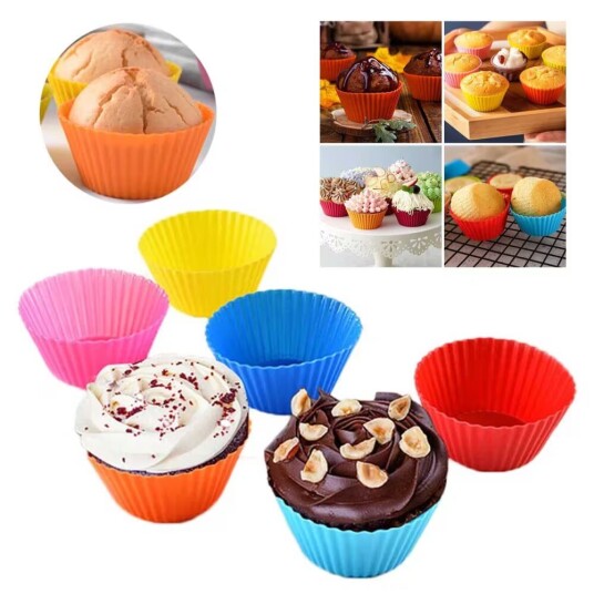 Megabilligt Silikonmuffinsformer / okseformer 12 -pakk bakformer
