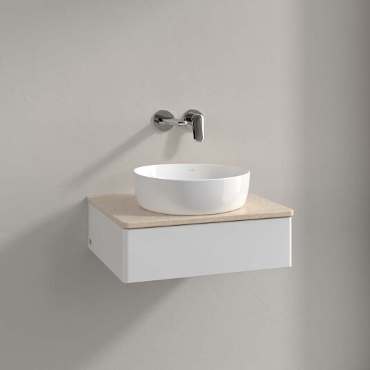 Villeroy & Boch Antao Servantskap med 1 skuff 60x50x19 cm m/lys Hvit Blank/Crème Villeroy & Boch Antao Servantskap med 1 skuff 60x50x19 cm m/lys Hvit Blank/Crème