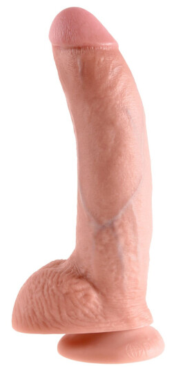 King Cock Realistisk Dildo med Testikler 23 cm    - Beige