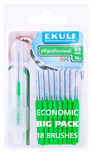 Ekulf PH Professional Mellomromstannbørste 0.8mm  18 Stk.