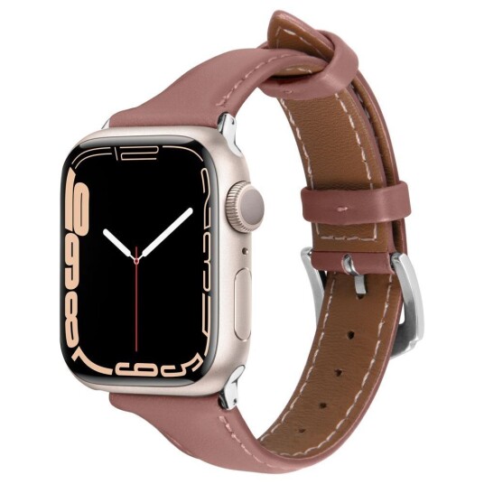 Cyrill Apple Watch (38-41mm) Cyrill Reim i Ekte Skinn - Klassisk Utseende - Rosa