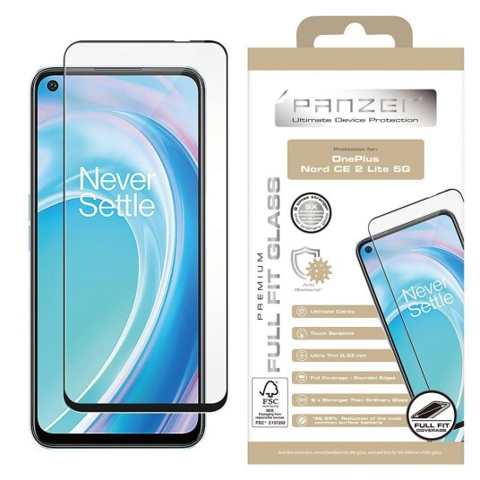 Panzer Full-Fit Skjermbeskytter for OnePlus Nord CE 2 Lite - Svart Glass