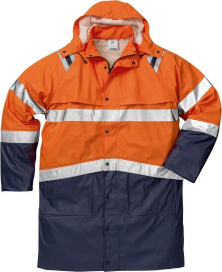 Fristads Regnrock 4634 Rs, Klass 3 Varsel Orange/marinblå 2xl Fristads Regnrock 4634 Rs, Klass 3 Varsel Orange/marinblå 2xl