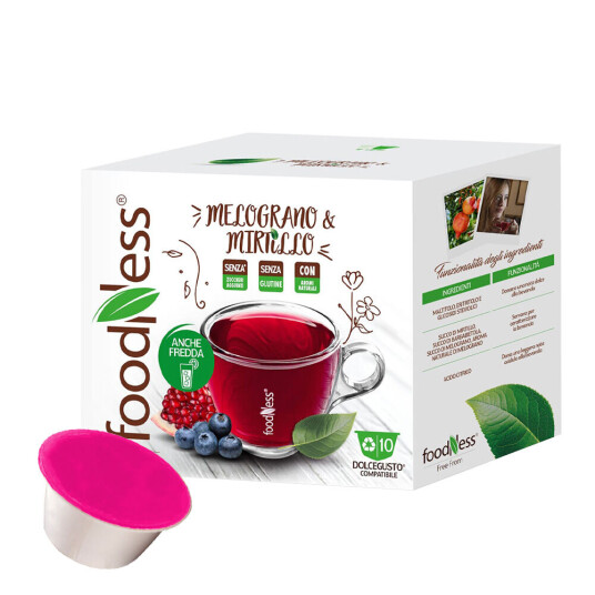 Dolce Gusto Foodness Granateple & Blåbær Te til Dolce Gusto. 10 kapsler