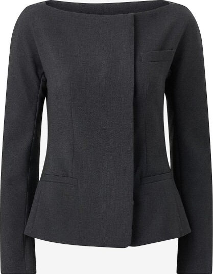 Mango Fitted Boat Neck Jacket Grey M
