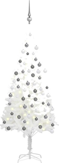vidaXL Kunstig juletre med LED og kulesett 120 cm hvit