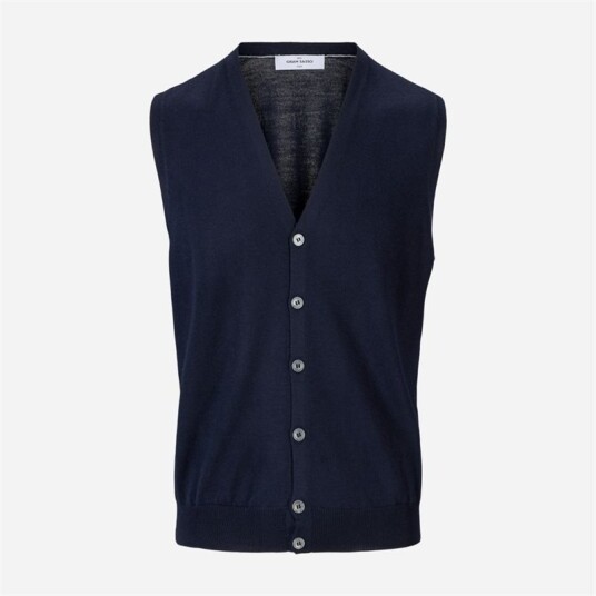 Sleeveless Cardigan Vest Dark Navy Sleeveless Cardigan Vest Dark Navy