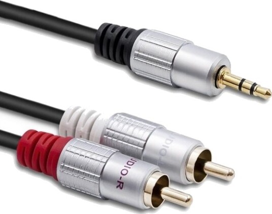 Qoltec 52340 2 X Rca Hankjønn 3.5Mm Hankjønn 2 M Sort