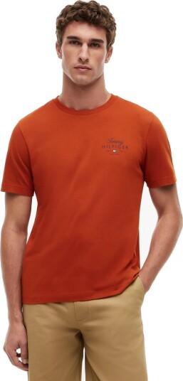 Tommy Hilfiger Script Stack Regular Tee   Orange   XXL