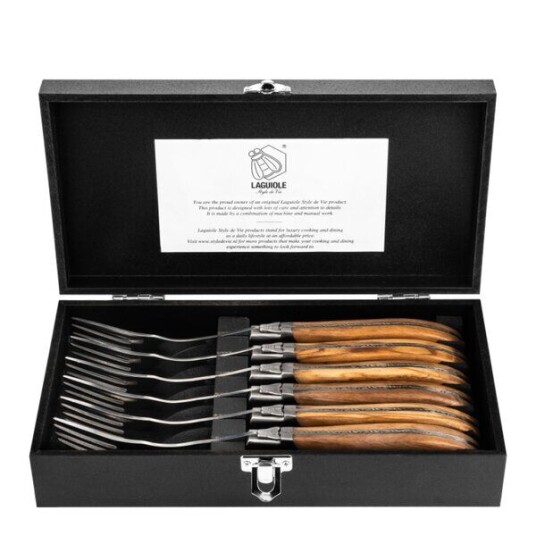 Laguiole Style de Vie Gaffler 6 stk olive Laguiole Style de Vie Gaffler 6 stk olive