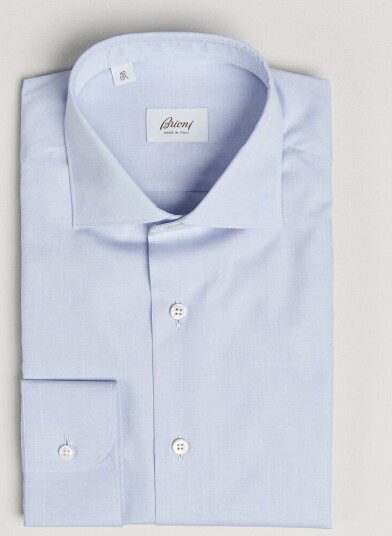 Brioni Poplin Cotton Dress Shirt Light Blue
