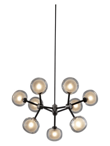 TOOY Nabila 552.19 Taklampe Matt Sort/ Sort Krom with Smoked Glass TOOY Nabila 552.19 Taklampe Matt Sort/ Sort Krom with Smoked Glass