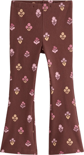 Lindex Flared Ribbed Leggings Brown 92