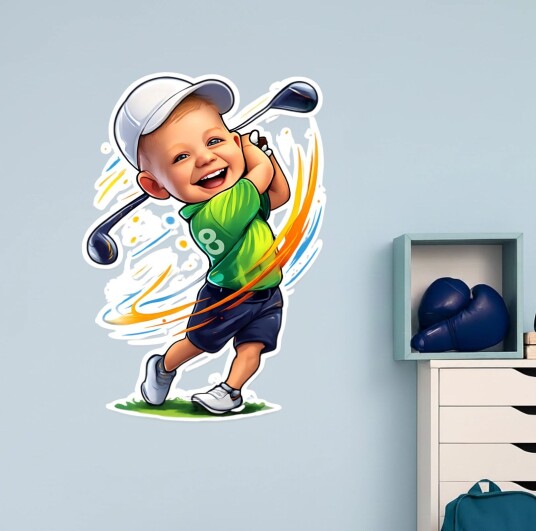Personlig Veggklistremerke   Morsomme Sporter   Golf   AI Veggklistremerke   Hvit vinyl