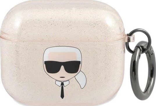 Karl Lagerfeld Beskyttelsesetui Kla3ukhgd Glitter Karl"s Head Til Airpods 3 Gull