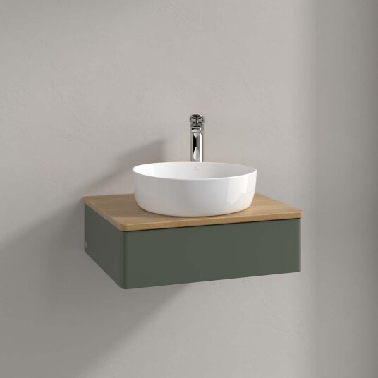 Villeroy & Boch  Antao Servantskap med 1 skuff 60x50x19 cm u/lys Grønn Matt/Eik