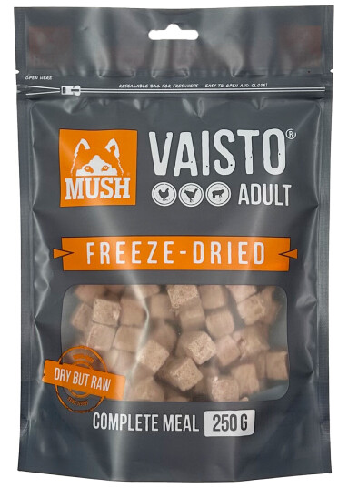 Mush Vaisto Grey 250g Frysetørket Hundefôr med Kylling, Tyrk og Lam