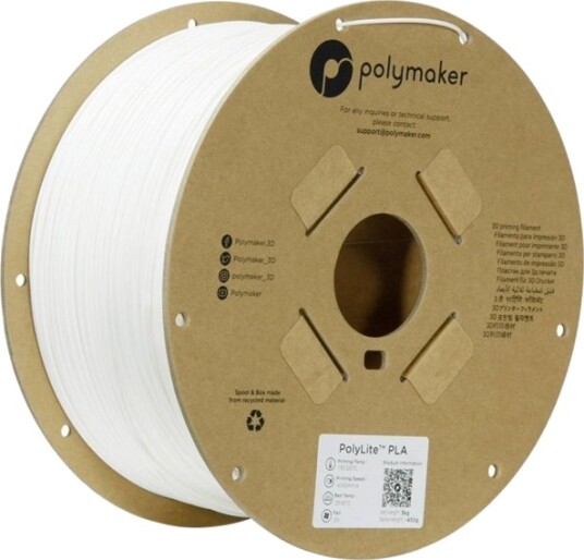 Polymaker PolyLite PLA Filament 1.75 mm 3000 g Hvit PA02036