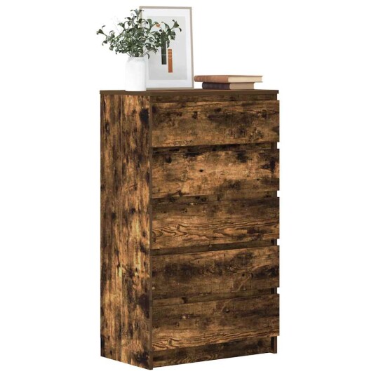 Kommode røkt eik 60x36x103 cm konstruert tre 8720845679286 Kommode røkt eik 60x36x103 cm konstruert tre 8720845679286