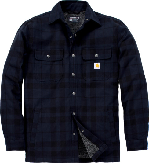 Carhartt Workwear Carhartt M"s Flannel Sherpa-Lined Shirt Jacket Navy Navy S
