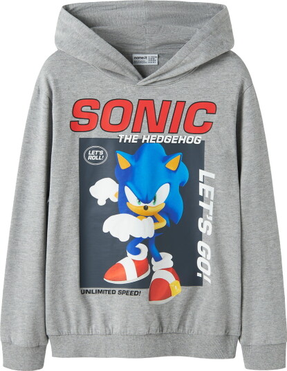 Name It Hettegenser NkmAlfe Sonic Grey Melange Name It 9 10 år (134 140) Hettegenser Blå Grå Rød