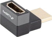 Lanberg Hdmi Adapter Hdmi Hann Til Hdmi Hunn Oppvinklet Sølv Støtte For 8K Uhd 7680 X 4320