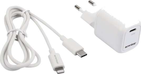 Essentials   Strømadapter   20 Watt   Pd Usb C   På Kabel: Lightning Hvit