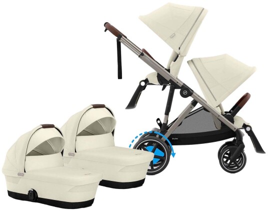 Cybex e Gazelle S Tvillingvogn Seashelle Beige/Taupe