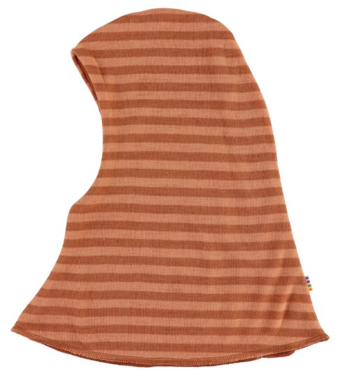 Joha Balaclava Ull 2 lags Brun m. Striper Joha 45 cm Balaclava dobbel Oransje