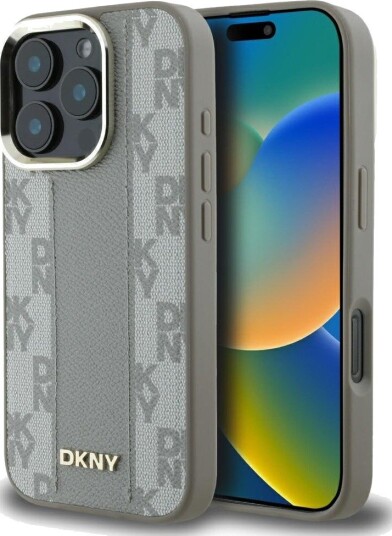 DKNY MagSafe iPhone 16 Pro Max Etui med Rutete Mønster - Beige