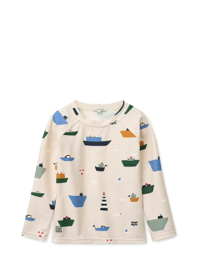 Liewood Noah Printed Longsleeve Swim Tee Cream 74