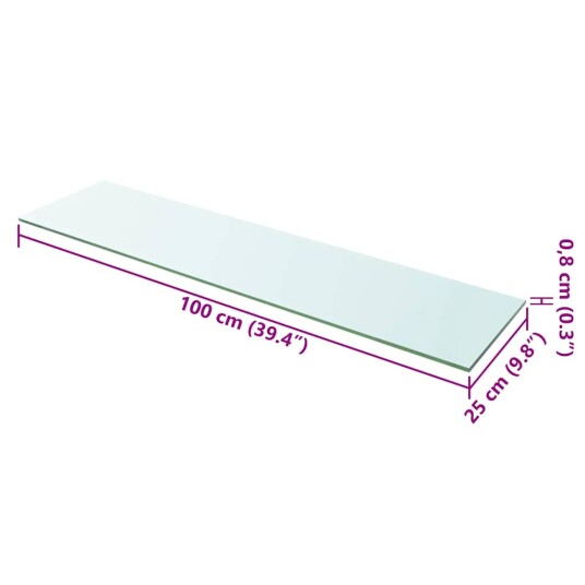 vidaXL Hyllepaneler 2 stk klart glass 100x25 cm vidaXL Hyllepaneler 2 stk klart glass 100x25 cm