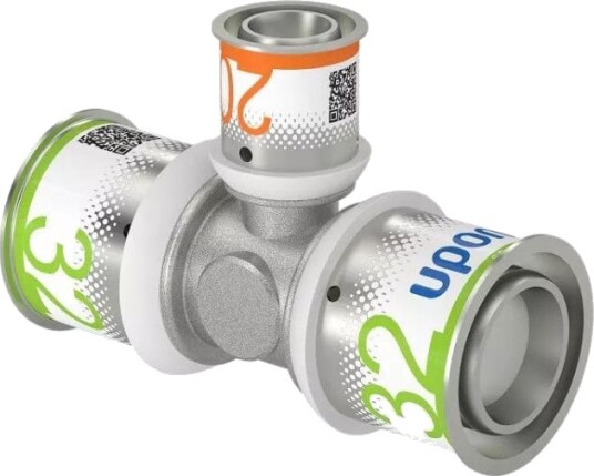 Uponor S-Press Plus T-rør Reduksjon 32-20-32mm for Gulvvarme og Vannsystemer
