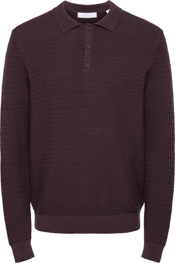 ONLY & SONS Onscarl Reg Ls Structure Polo Knit Frml Brown S