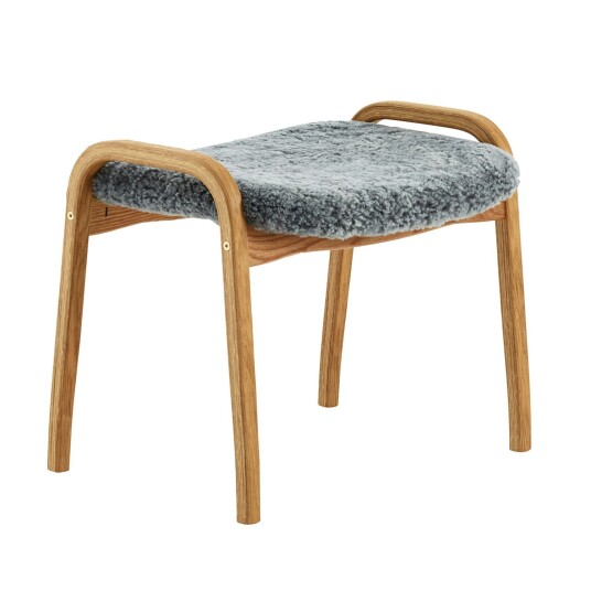 Swedese Lamino Fotskammel Saueskinn/Oljet Eik Scandinavian Grey
