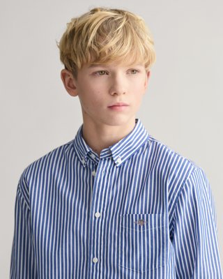 Gant Shield stripet poplin skjorte til ungdom COLLEGE BLUE 158/164